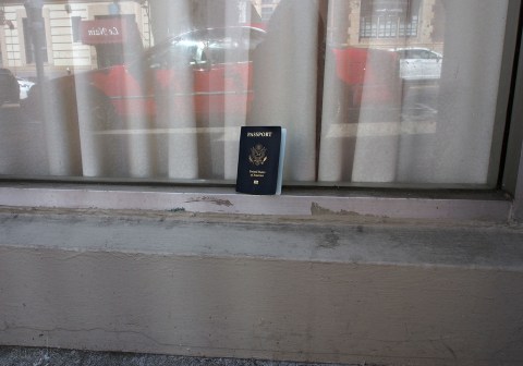 Random passport cover on the street